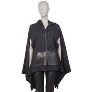 T by Alexander Wang sweat poncho with leather